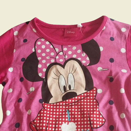 Kinder T-Shirt aus 100% Baumwolle,  Fuchsia mit Druck, Langlebig und Bequem - Perfektsua