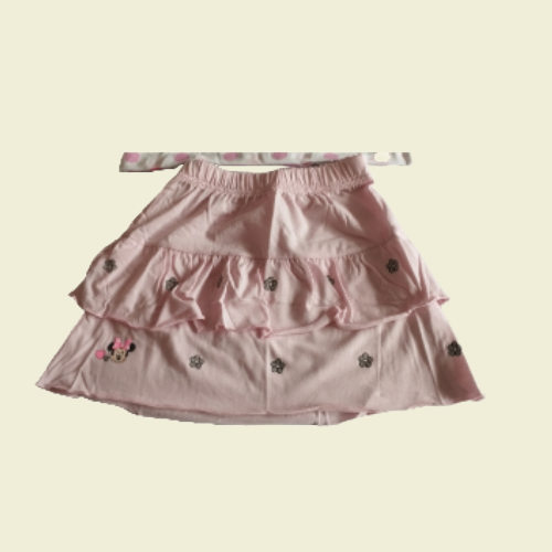 Kinderbekleidungs-Set aus 100% Baumwolle, buntes Design, T-Shirt und Rock, verschiedene Größen - Perfektsua