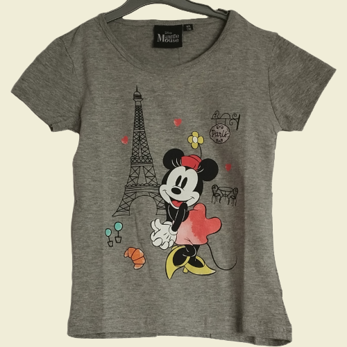 Mädchen T-Shirt  Paris Design Grau, Baumwolle und Polyester, Verschiedene Größen - Perfektsua