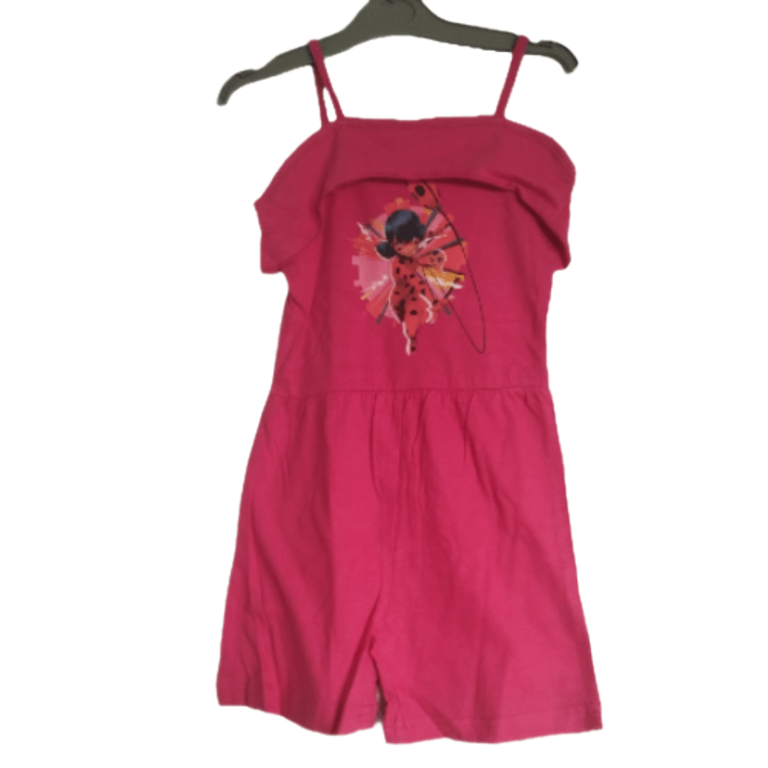 Kindermode, Rosa Kinder Jumpsuit: Overall aus 100% Baumwolle  Bequeme und Lässige Sommer Kinderkleidung