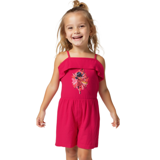 Kindermode, Rosa Kinder Jumpsuit: Overall aus 100% Baumwolle  Bequeme und Lässige Sommer Kinderkleidung