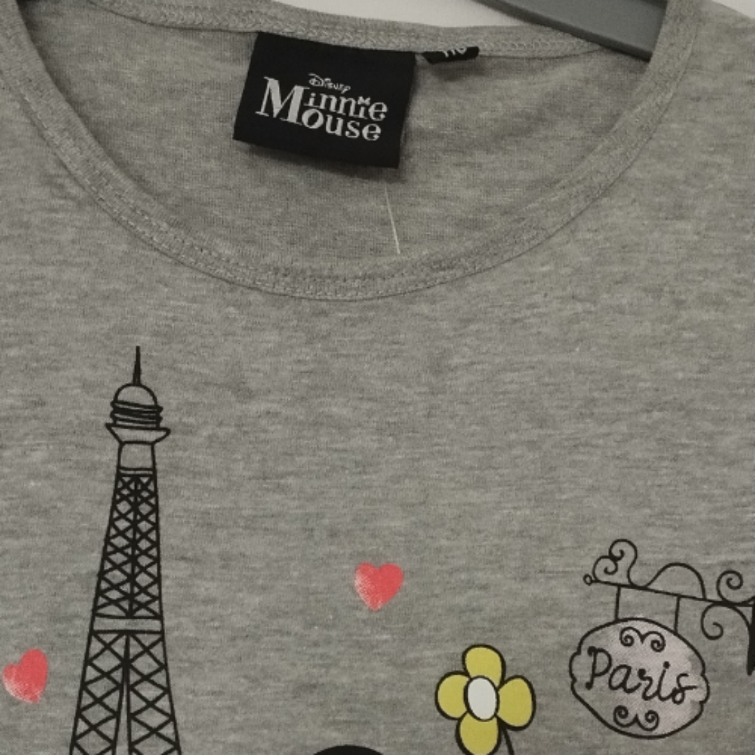 Mädchen T-Shirt  Paris Design Grau, Baumwolle und Polyester, Verschiedene Größen