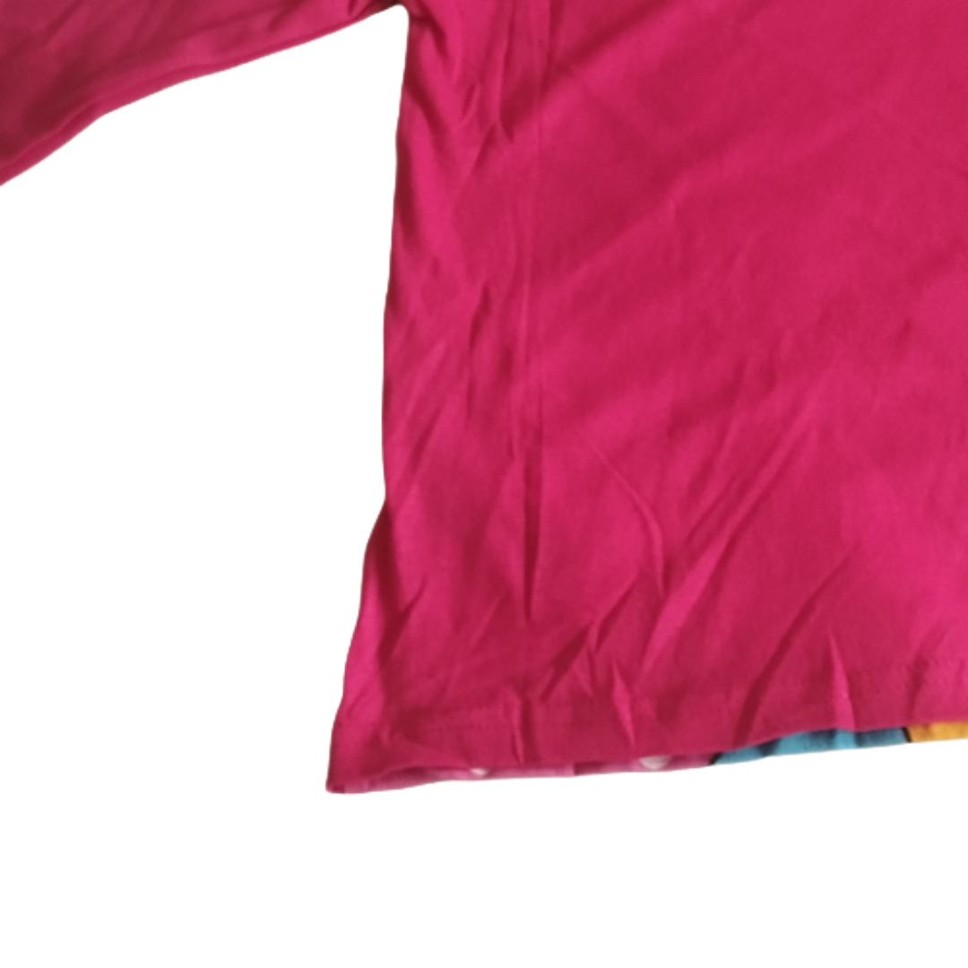 Kinder T-Shirt aus 100% Baumwolle,  Fuchsia mit Druck, Langlebig und Bequem