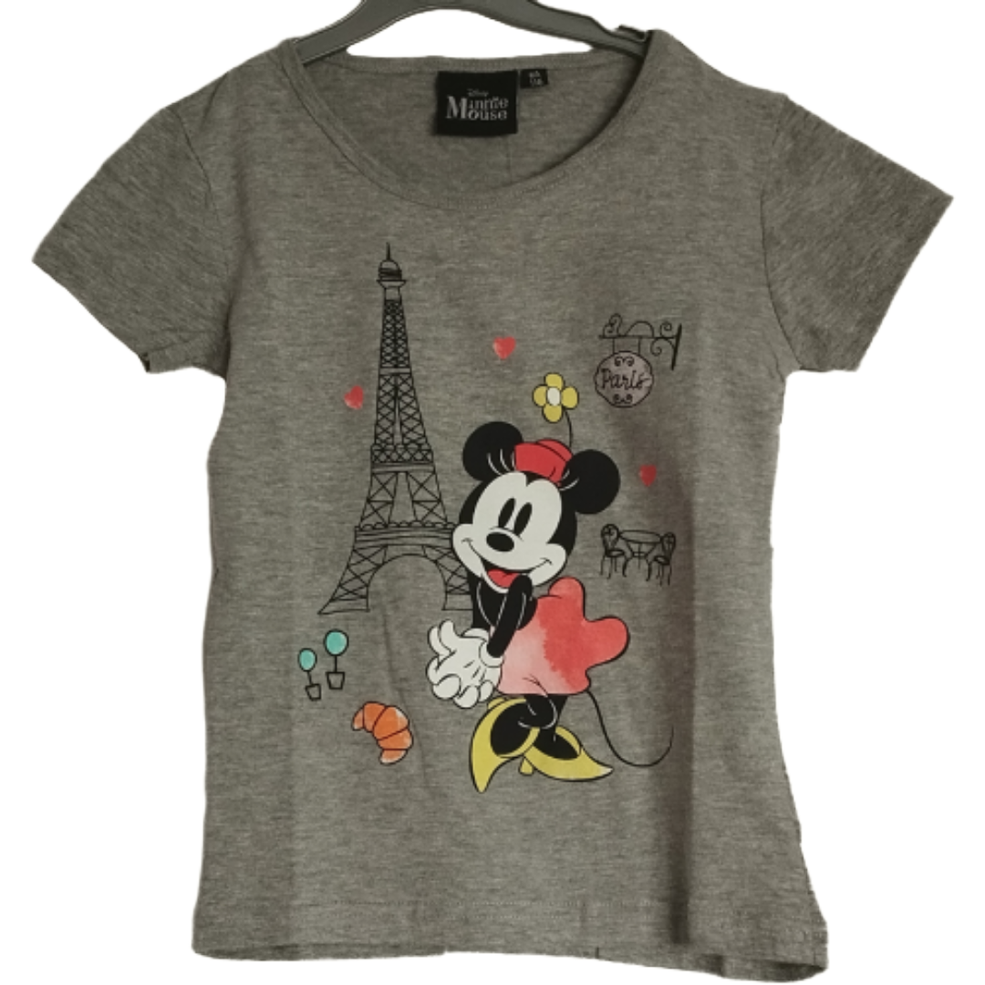 Mädchen T-Shirt  Paris Design Grau, Baumwolle und Polyester, Verschiedene Größen