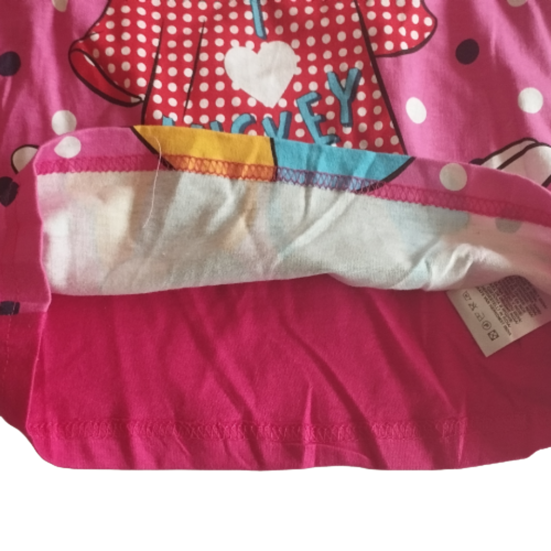 Kinder T-Shirt aus 100% Baumwolle,  Fuchsia mit Druck, Langlebig und Bequem