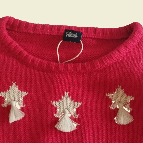 Bequemer Kinderpullover Rot mit Dekorativen Motiven, Perfekt für Alltag und Spiel - Perfektsua