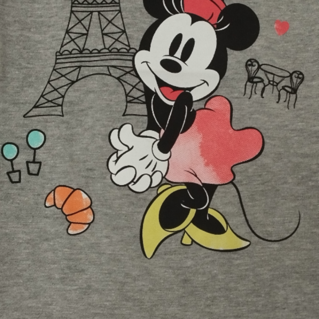 Mädchen T-Shirt  Paris Design Grau, Baumwolle und Polyester, Verschiedene Größen