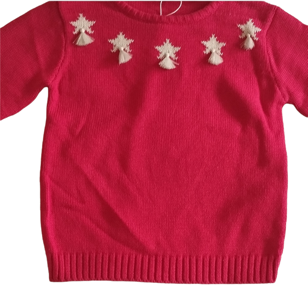 Bequemer Kinderpullover Rot mit Dekorativen Motiven, Perfekt für Alltag und Spiel