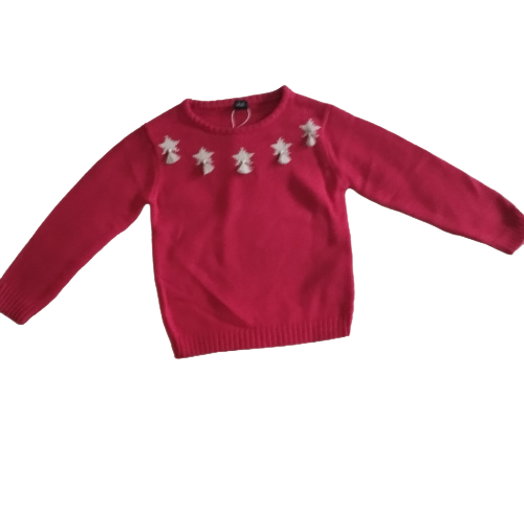 Bequemer Kinderpullover Rot mit Dekorativen Motiven, Perfekt für Alltag und Spiel