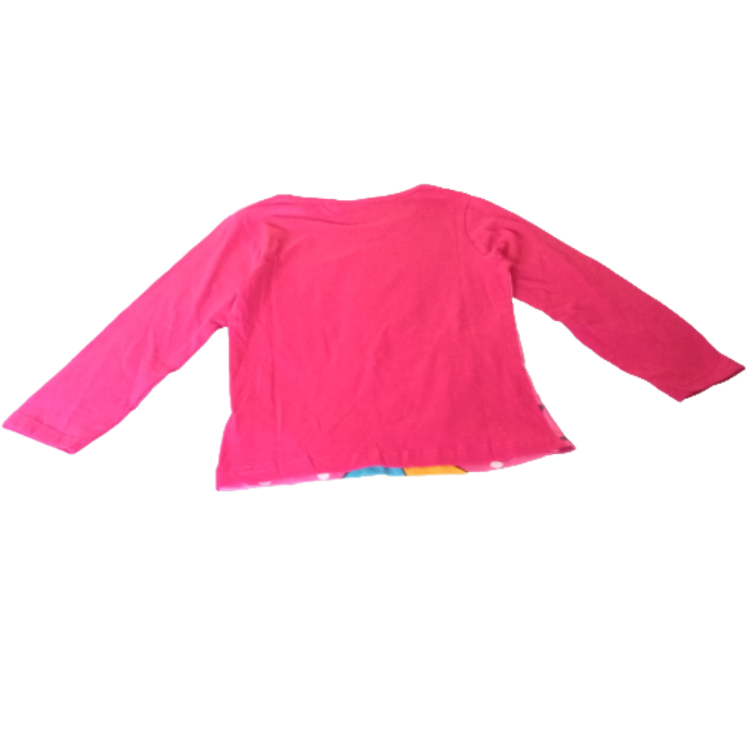 Kinder T-Shirt aus 100% Baumwolle,  Fuchsia mit Druck, Langlebig und Bequem