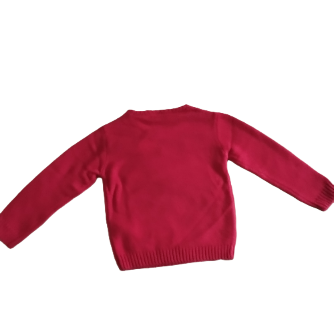 Bequemer Kinderpullover Rot mit Dekorativen Motiven, Perfekt für Alltag und Spiel